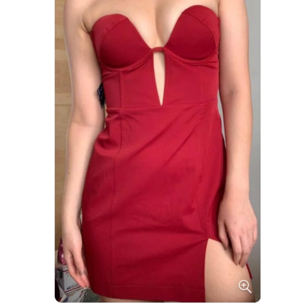 Nasty Gal Red Bustier Dress